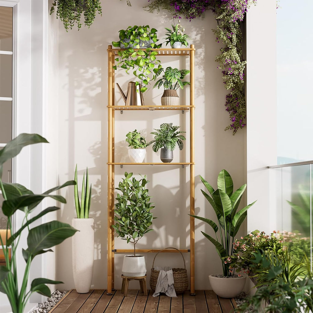 AmazerBath Bamboo Over The Toilet Storage Shelf, 3-Tier Bathroom Over Toilet Organizer Rack, Freestanding Above Toilet Shelf for Bathroom, Laundry, Space Saver, Natural Color