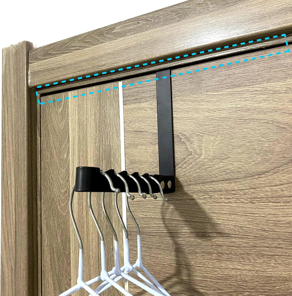 Collapsible Over The Door Hooks, 2 Pack Folding Drying Rack Hanger for Clothes & Coats, Indoor Laundry Room, Bathroom & Dorm, Space-Saving Compact Small Space Portable Black