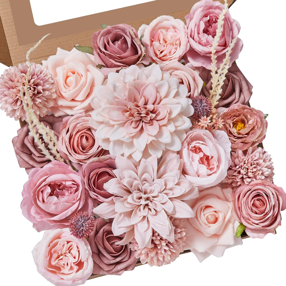 Alecono Dusty Pink Artificial Flowers, Set of 2