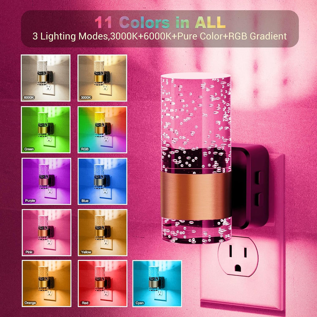 JandCase Night Lights Plug into Wall, 1 Pack Color Changing Night Light