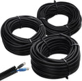 Split Loom Wire 1/4", 1/2", 3/8" X 100 ft Electric Wires Covers Flexible Wire Loom Tubing Dog Cat Cord Protector Split Cable Sleeves (1/4", 1/2", 3/8" x 100 Ft)