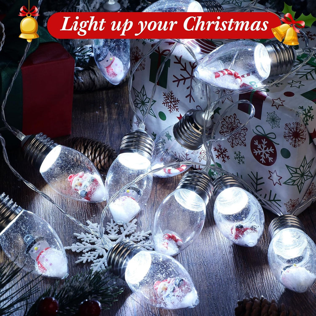 Aurelema Christmas Snow Globe String Lights, Cool White Light, 26ft 40 LED