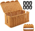 Cable Management Box, Handmade Scalloped Rattan Cable Organizer
