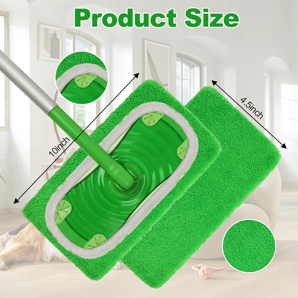 Tidy Monster 8 Pack Reusable Microfiber Mop Pads Replacement Compatible with Swiffer Sweeper, Machine Washable Mops Pads Refills for Wet & Dry Floor Cleaning, Mopping Cloths Fits Hardwood/Surface