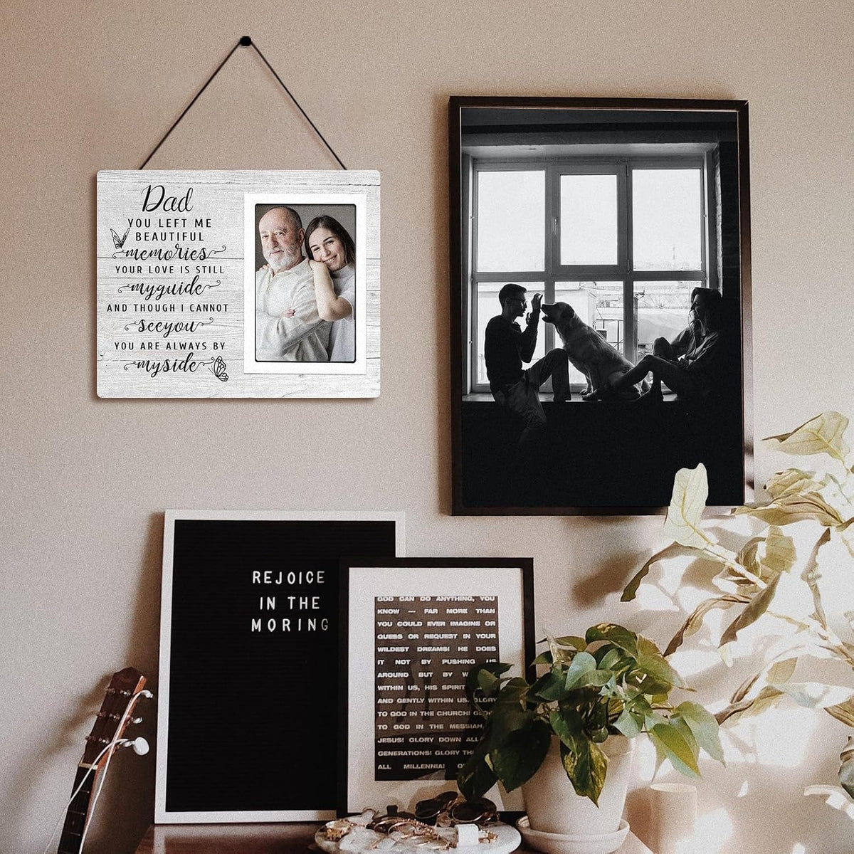 SteadStyle Memorial Gifts for Loss of Father, Dad Memorial Frame Fits 4x6
