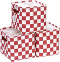 Hinwo Collapsible Canvas Storage Cubes with Handles, 11-Inch, 3-Pack
