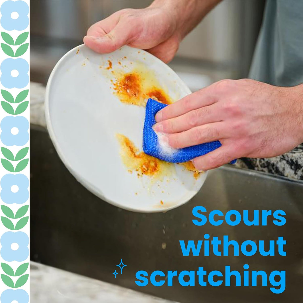 Scotch-Brite Blooms Dobie Scrubbing Pad, 2 Packs