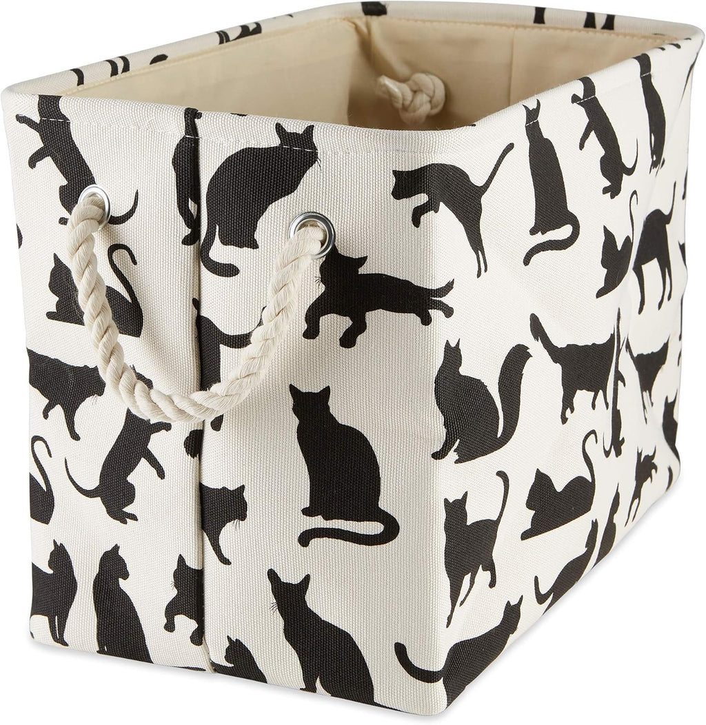 Bone Dry Dog Toy Basket, Rectangle Multi Small, Collapsible