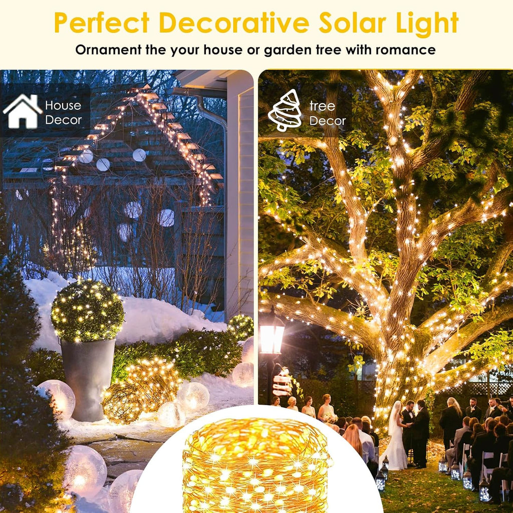 Solar String Lights Outdoor, 2 Pack 400LED 144FT Extra-Long Fairy Lights