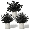 Der Rose 3 Pack Black Eucalyptus Fake Plantsfor Halloween Bathroom Decor