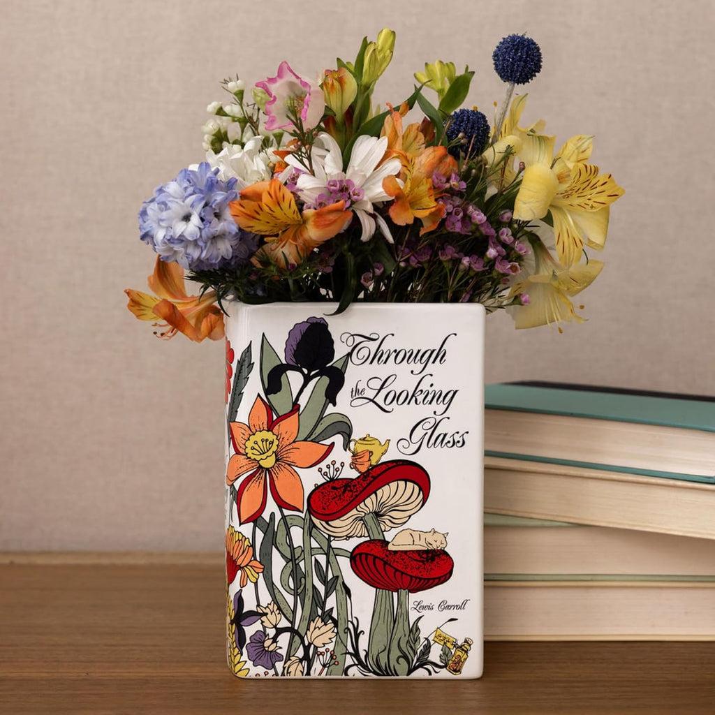 Steel Mill & Co. Ceramic Book-Shaped Vase, Through the Looking Glass