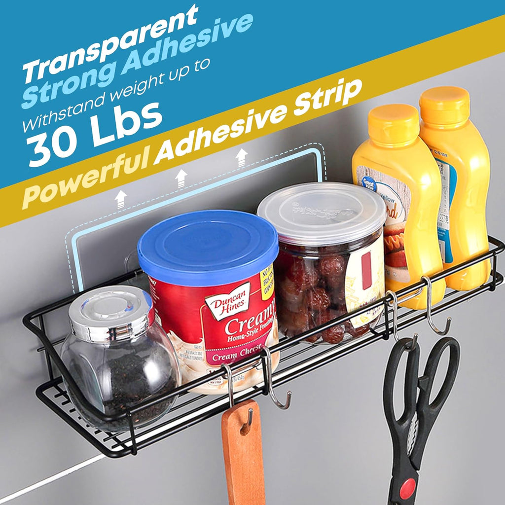 KESOL Adhesive Shower Caddy, Shower Shelf Organizer, SUS304, 2 Pack, Black