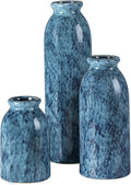 Blue Ceramic Vase Sets, Modern Farmhouse Country Flower Vases Home Decor