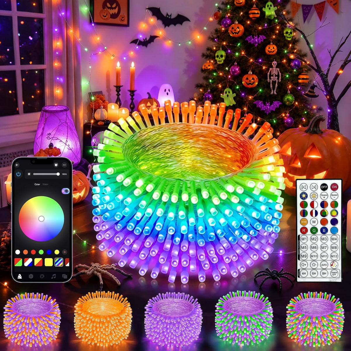 200 LED Smart RGB Color Changing String Lights APP & Remote for Halloween