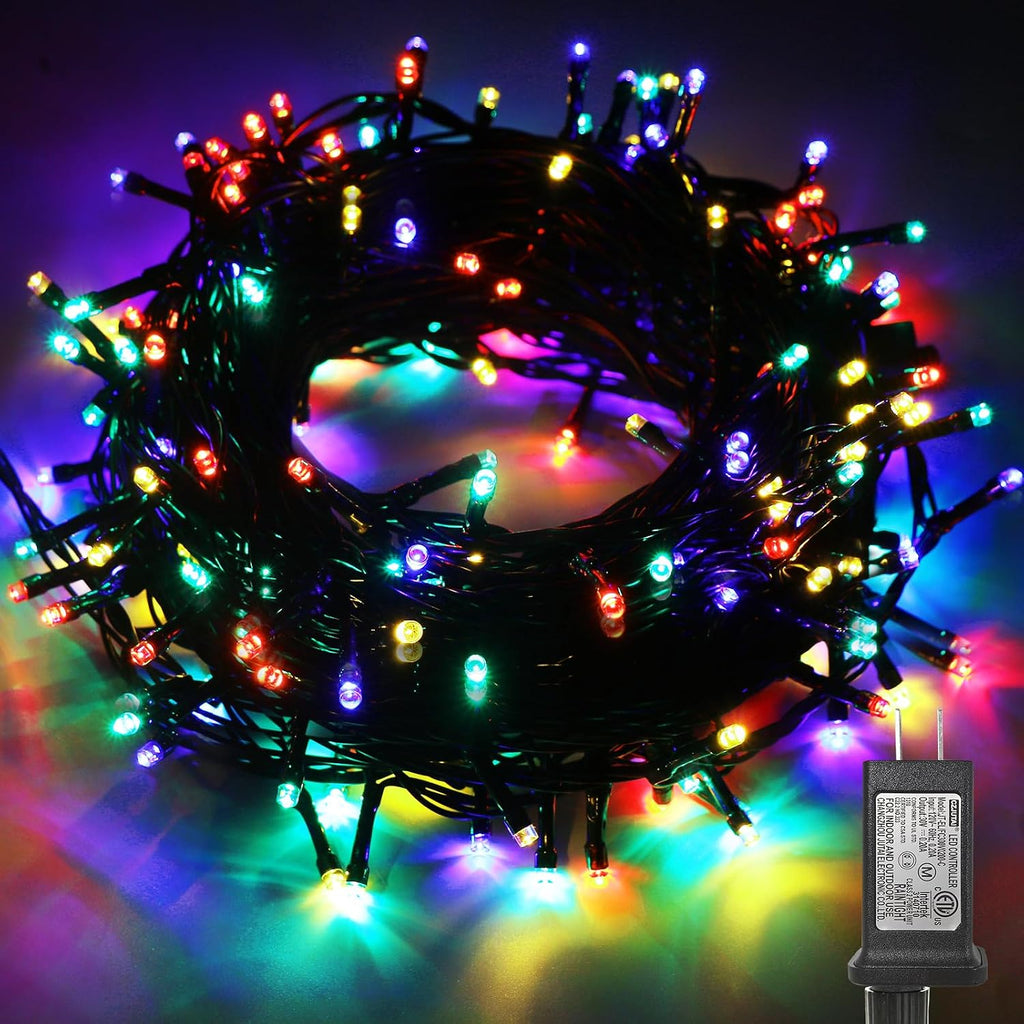 JTSIOV 32ft/10M 100LED Christmas Tree Lights, 8 Modes Outdoor Fairy Lights, Waterproof Outdoor String Lights Mains Powered for Bedroom, Garden, Party, Wedding, Christmas Decoration