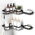 Sakugi Corner Shower Caddy, Large, 4-Pack, Soap & Toothbrush Holder, Black