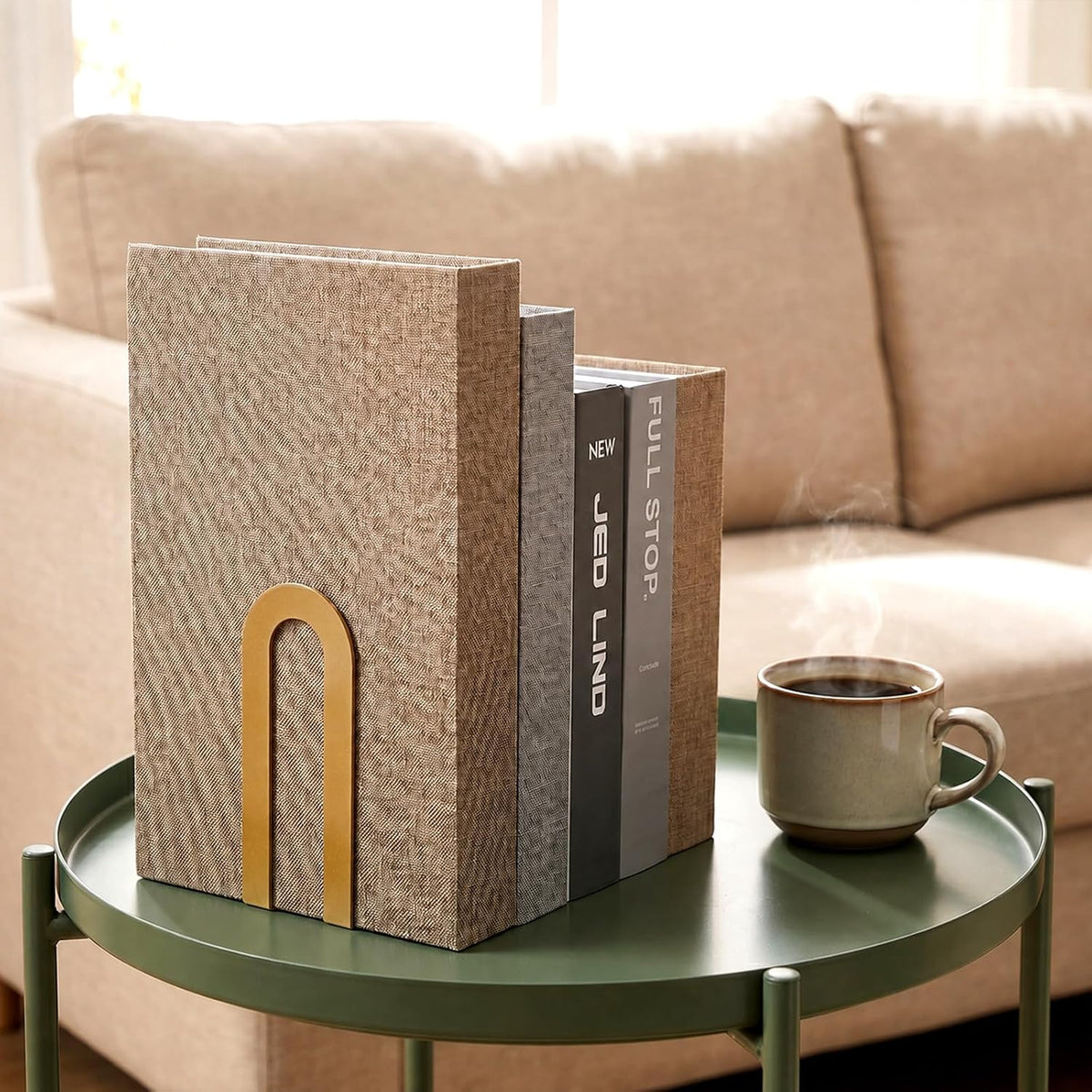 6 Pcs Modern Metal Bookends for Shelves, 5.5 x 3.75 x 2.25inch, Gold