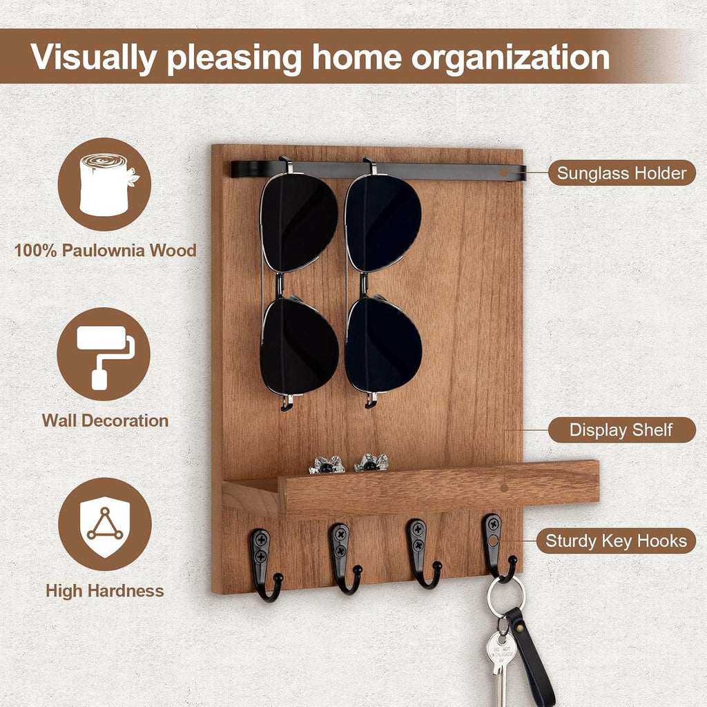 Key Holder Wall Mount, Key and Sunglasses Holder for Wall