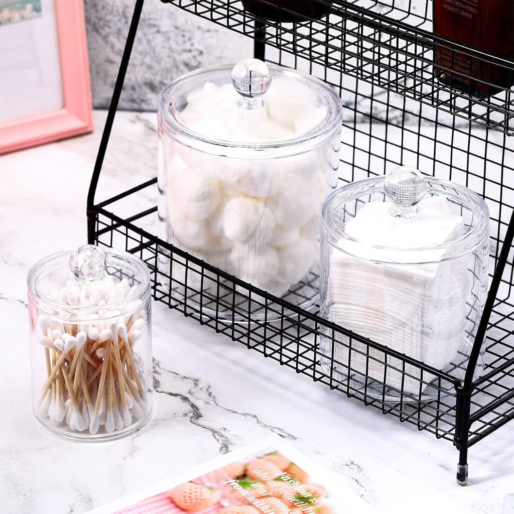 Meanplan 9 Pack Clear Acrylic Apothecary Jars with Acrylic Spherical Lids