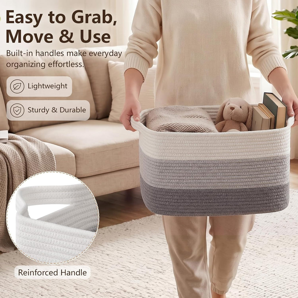 OIASKET Storage Basket for Organizing 3 Pack, Woven Baskets for Storage