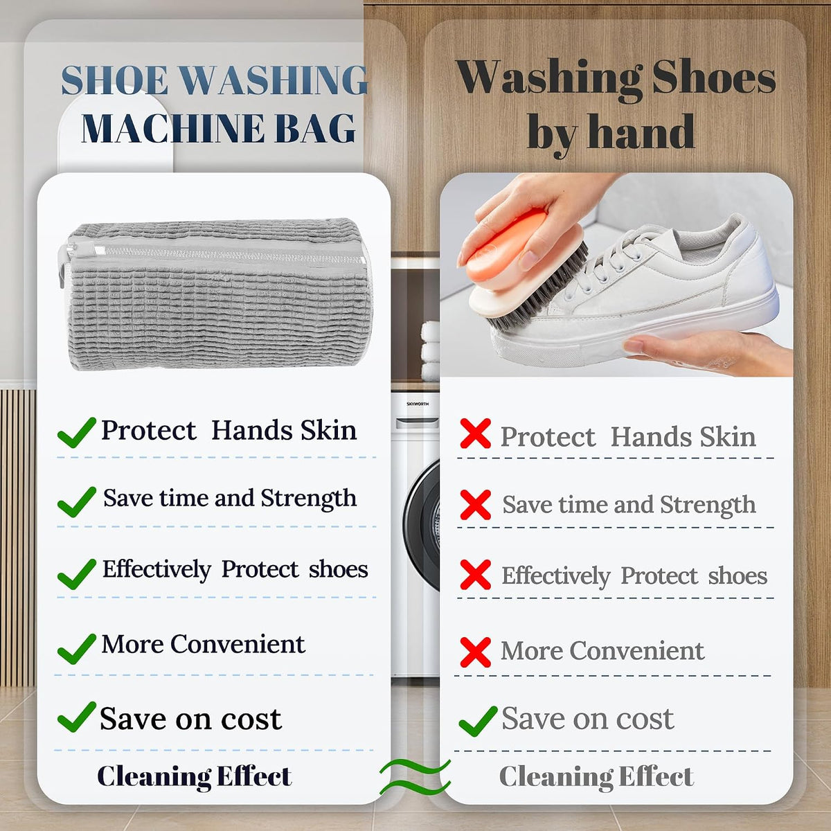Shoe Washing Machine Bag, Laundry Shoe Bag for Washer and Dryer,2Pcs Reusable Shoe Bag for Washing Machine Fit Most Shoes Types (Grey 2 pcs)