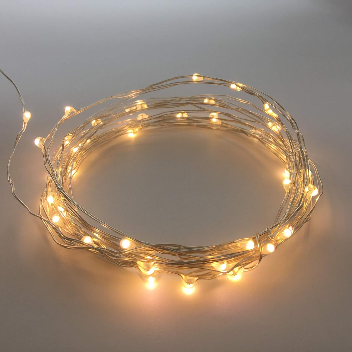 Set of 2 Battery Operated Mini Led Fairy Light Dewdrop Light Indoor String Light with Timer 6 Hours on/18 Hours Off for Wedding Christmas Party Decoration,30 LED,10 Ft Silver Wire (Warm White)