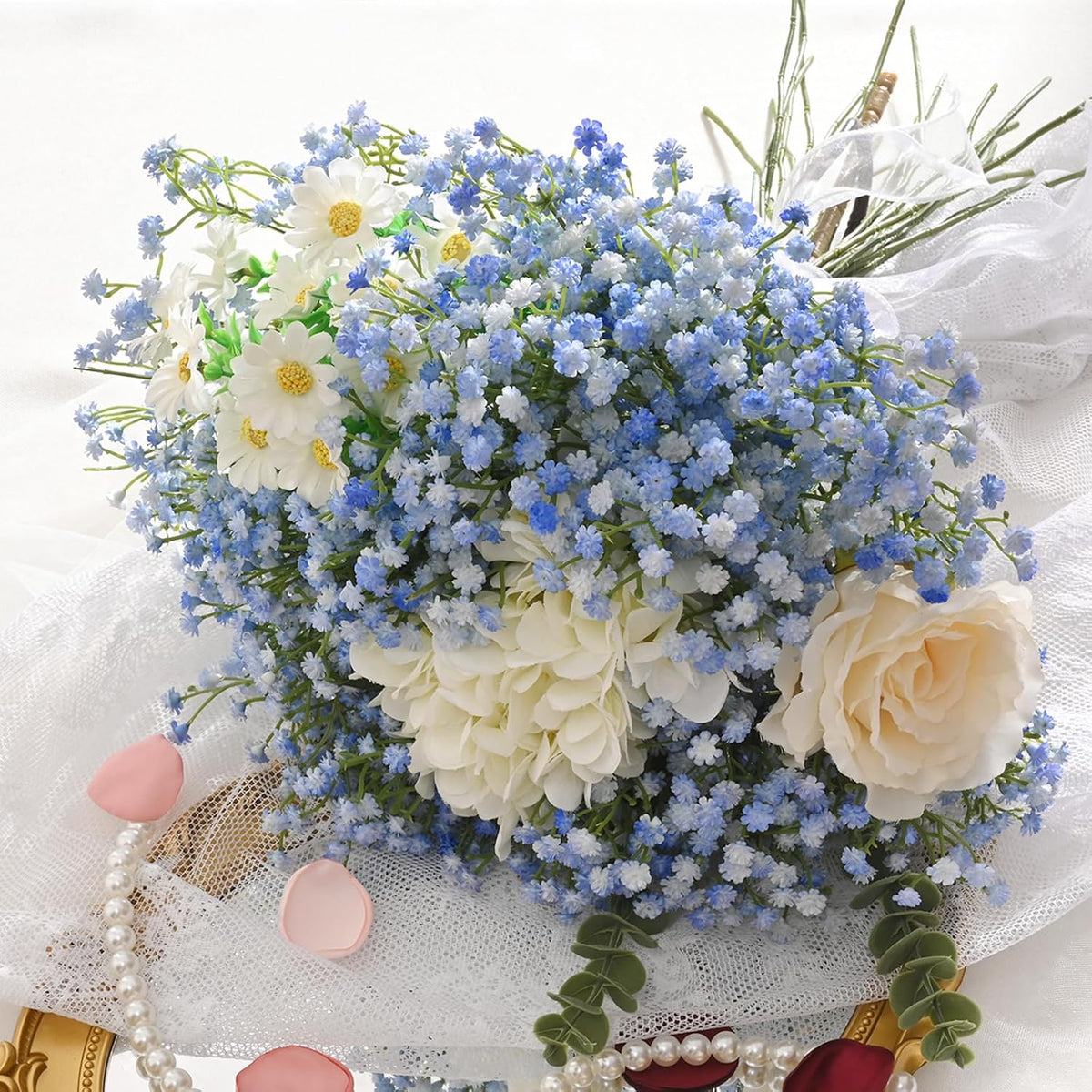 Elyum Babys Breath Artificial Flowers, 12 Pcs Baby Breath Flowers Fake Bulk