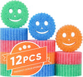 Treeroot 12 Pack Colorful Smile Scrub Sponges, Temperature Controlled
