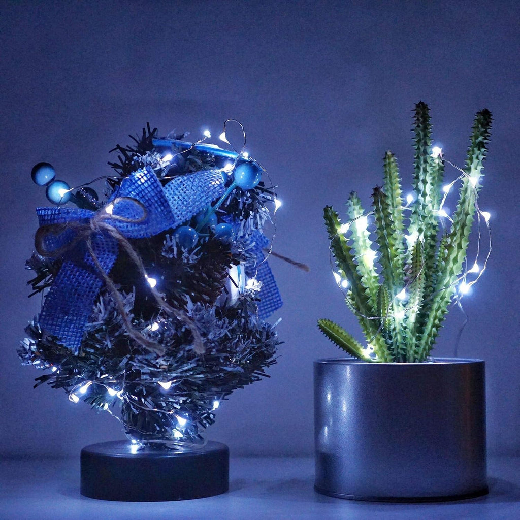 Fairy Lights Battery Operated (Included), 6.6ft 20 LED Mini String Light, Waterproof Silver Wire Firefly Starry Light for DIY Wedding Christmas Party Mason Jars Decor Indoor (Cool White, 10 Pack)