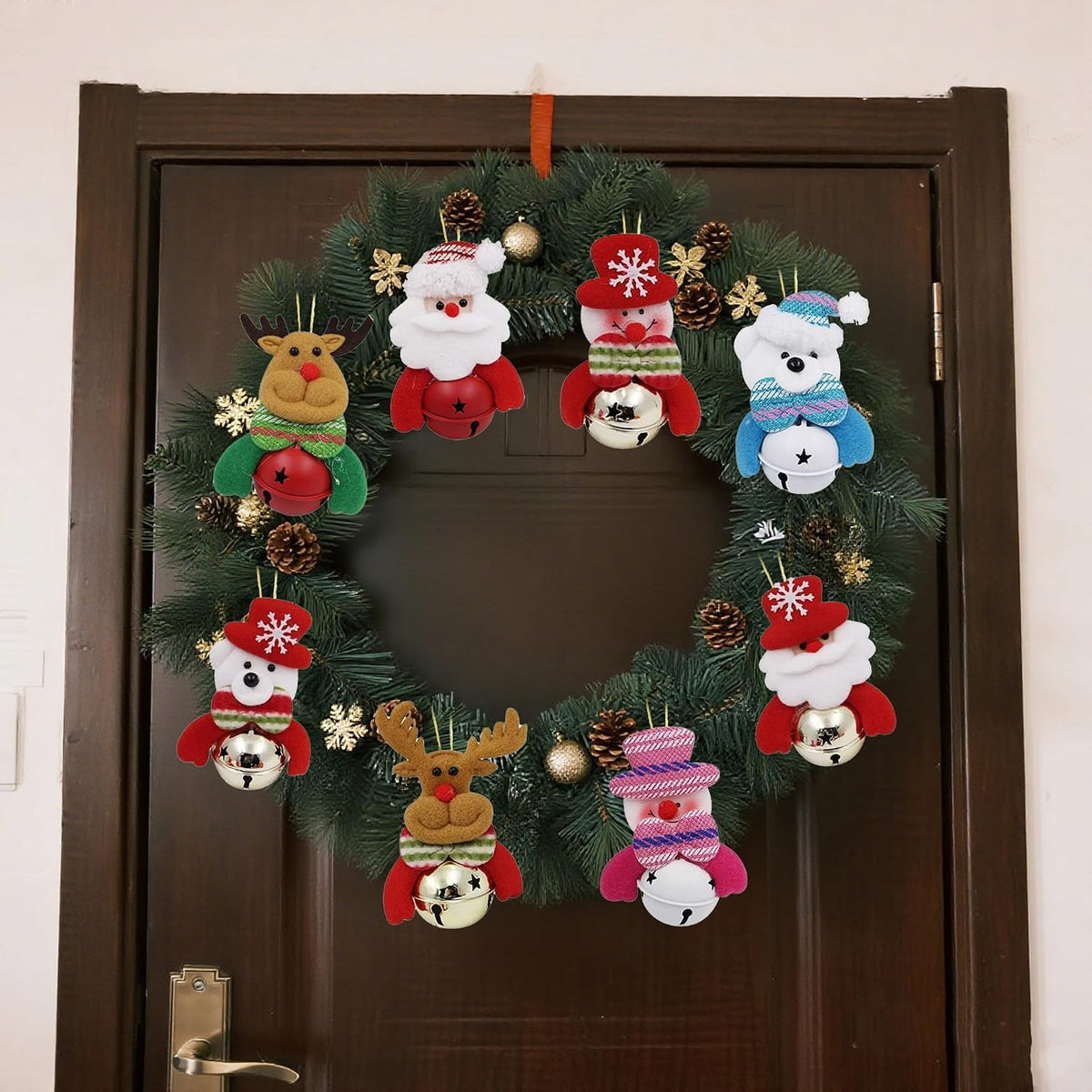 Happy Trees Christmas Tree Plush Ornaments, Set of 8 Hanging Decorations