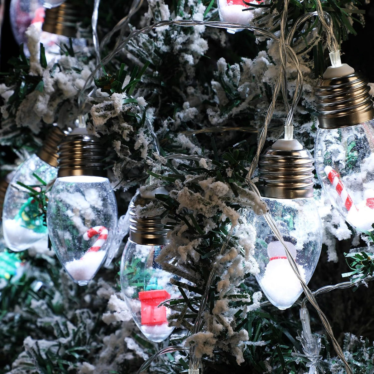 Aurelema Christmas Snow Globe String Lights, Cool White Light, 26ft 40 LED