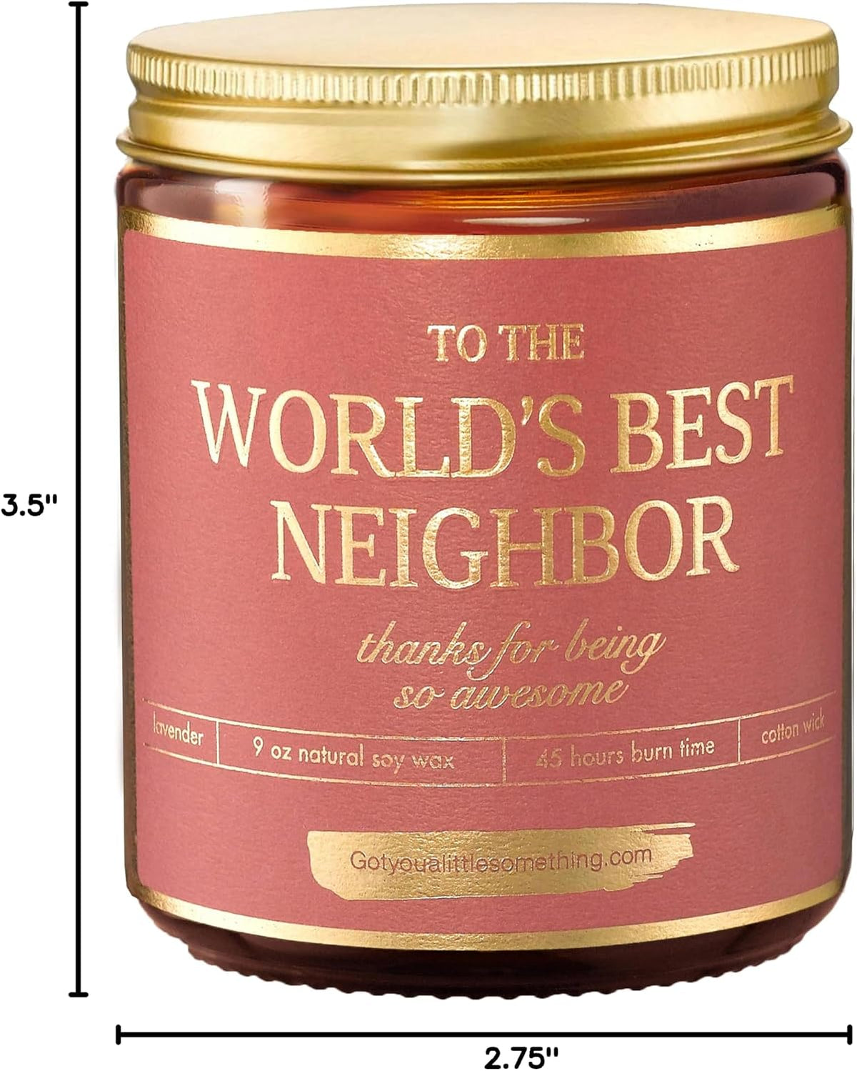 Worlds Best Neighbor Candle | Neighbors Appreciation Gift for Mothers Day, House Warming, New Home, Farewell, Goodbye, Moving Out | Welcome to the Neighborhood Housewarming Gifts for New Neighbors