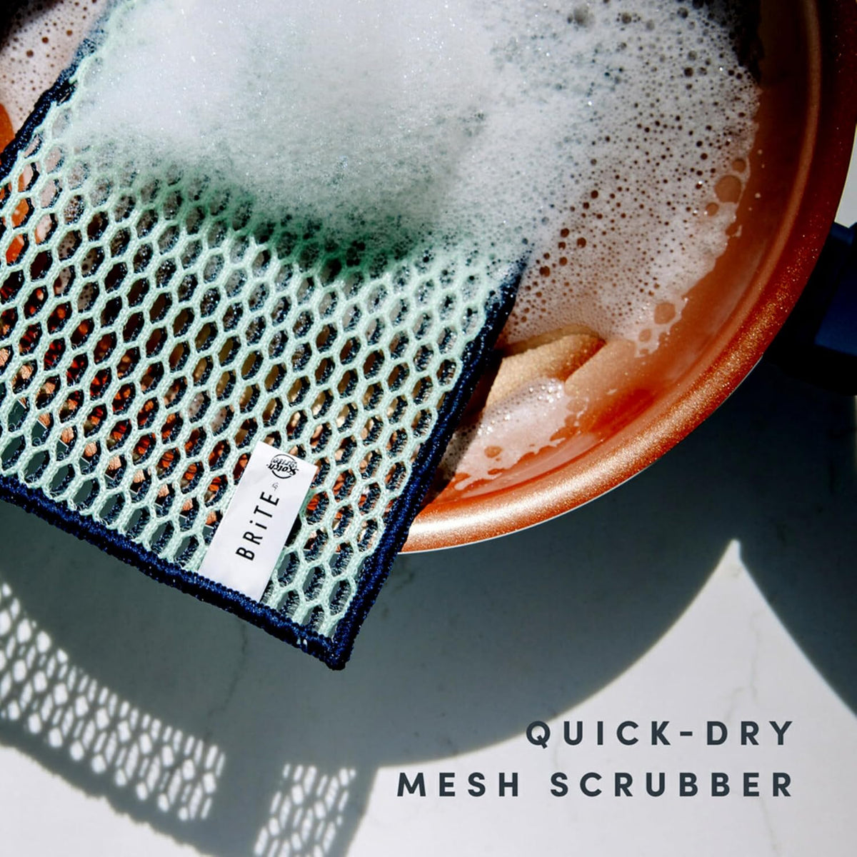 Brite by Scotch-Brite Limited Edition 4-Piece Scrub and Wipe Collection with 1 Rich-Foaming Dish Scrubber, 1 Quick-Dry Mesh Scrubber, and 2 Reusable Sponge Cloths (Pack of 4)