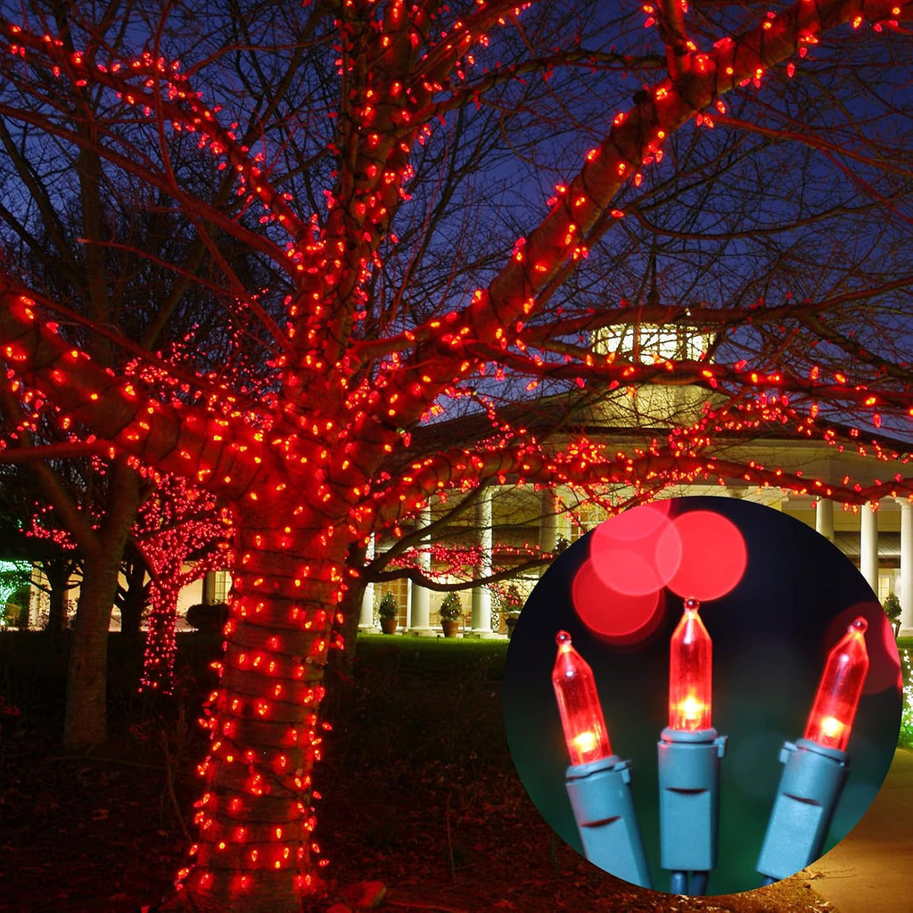 LAMPHOME 21.6FT 100 LED Red String Lights, Connectable Valentine Lights, Waterproof Red Christmas Lights Indoor Outdoor Plug-in for Valentine's Day, Mother's Day, Wedding, Party & Independence Day