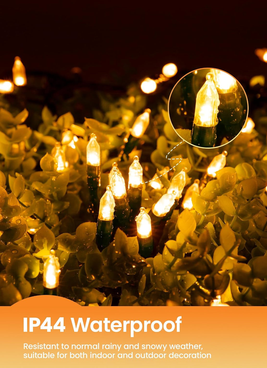 Brightown 200 LED Christmas Mini Lights, 75FT String Lights Indoor with 8 Light Modes, Connectable Fairy Lights Plug in for Outdoor Xmas Trees Garland Wreath Holiday Decorations, Warm White