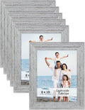 Icona Bay 8x10 Picture Frames (Speckled Gray, 6 Pack), French Country Style Picture Frame Set, Wall Mount or Table Top, Countryside Collection