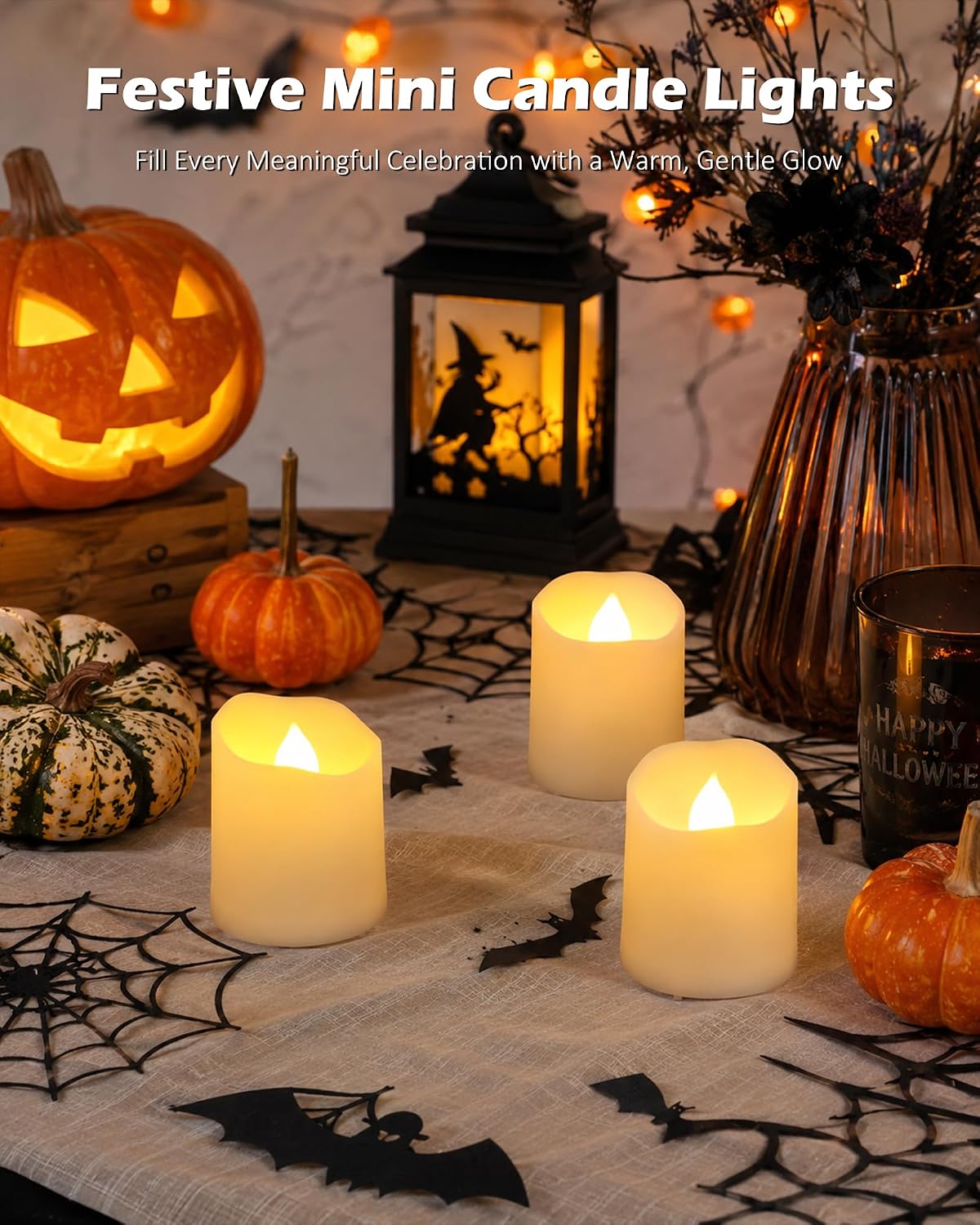 6PCS Rechargeable Flameless Tea Lights with Remote Timer, Votive Candles