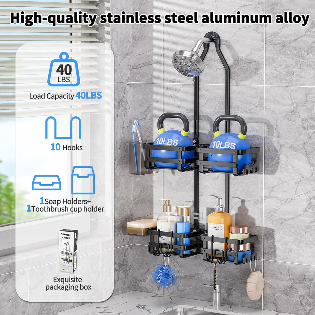 GAOKASE Aluminum Shower Caddy Hanging, Never Rust Shower Organizer