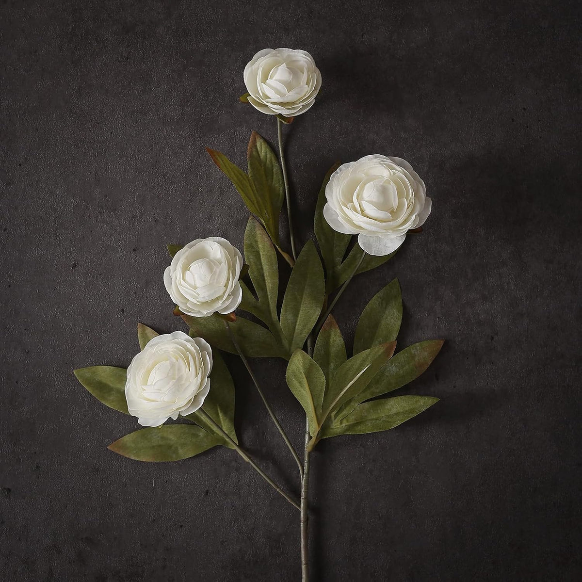 6 PCS 27" Artificial Ranunculus Flowers Stems for Vase Decor (Cream)