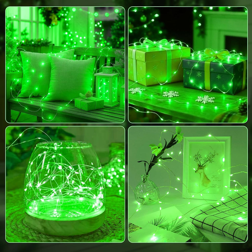 AIKEI 6 Pack Fairy Lights with Timer Battery, 8 Modes with Remote,Green