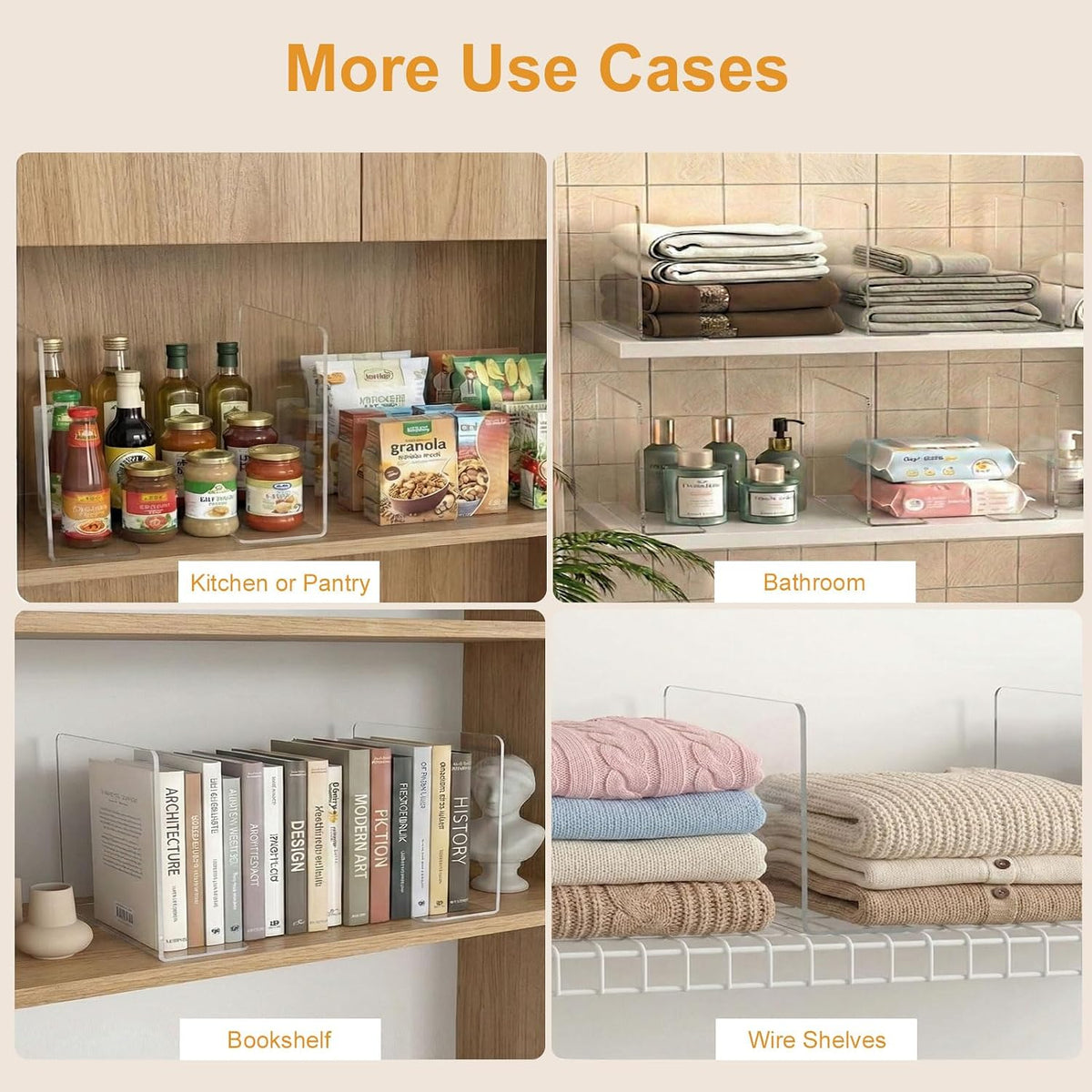 SortNStore Shelf Dividers Closet Organization: 10" Tall x 16" Deep (Deeper)