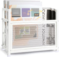 Magazine Rack & Holder – Multi-Purpose Storage Organizer for Magazines, Books, Newspapers, Mail, Tablets | Sturdy White Basket for Home, Office, Bathroom | Sleek Design & Easy Assembly