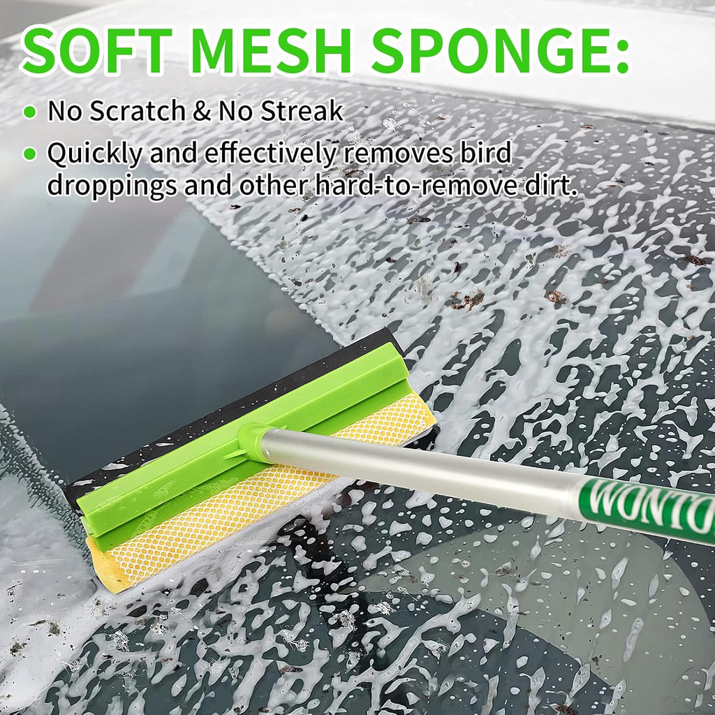 4-in-1 Window Cleaning Kit with Storage Bag, 79'' Window Squeegee Cleaner Tool with Extension Pole, Professional Window Washing Equipment for Home, Outdoor Windows, Glass, Shower, Commercial