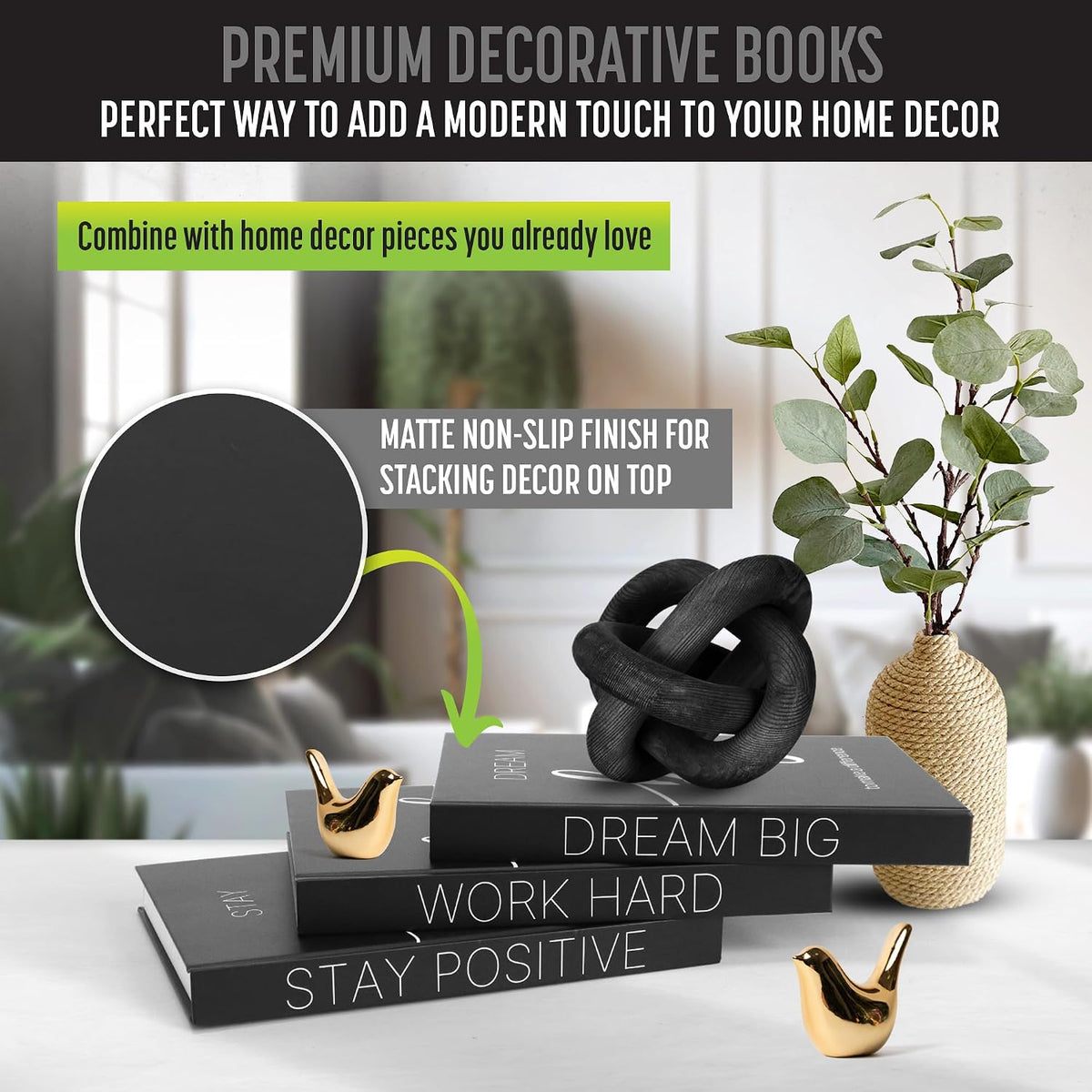 Decorative Books for Home Decor - Faux for decoration Coffee Table | Book Shelf Decor | Entryway | Console Table - Modern Luxury Designer Decor Set - Decorative for Display