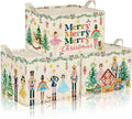 Beeveer 3 Pcs Christmas Nutcracker Baskets for Gifts Empty Christmas Tree Ballet Girl Soldier Storage Bin with Handle Fabric Storage Container Cube Box for Home Office Dorm Closet Shelf Organizer
