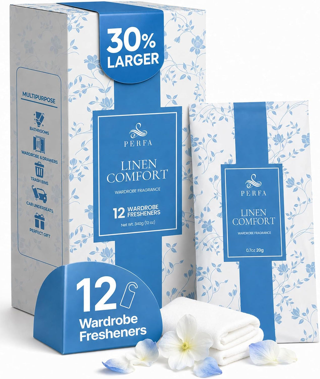 12 Packs Large Closet Deodorizer for Women - Linen Odor Absorber by Perfa