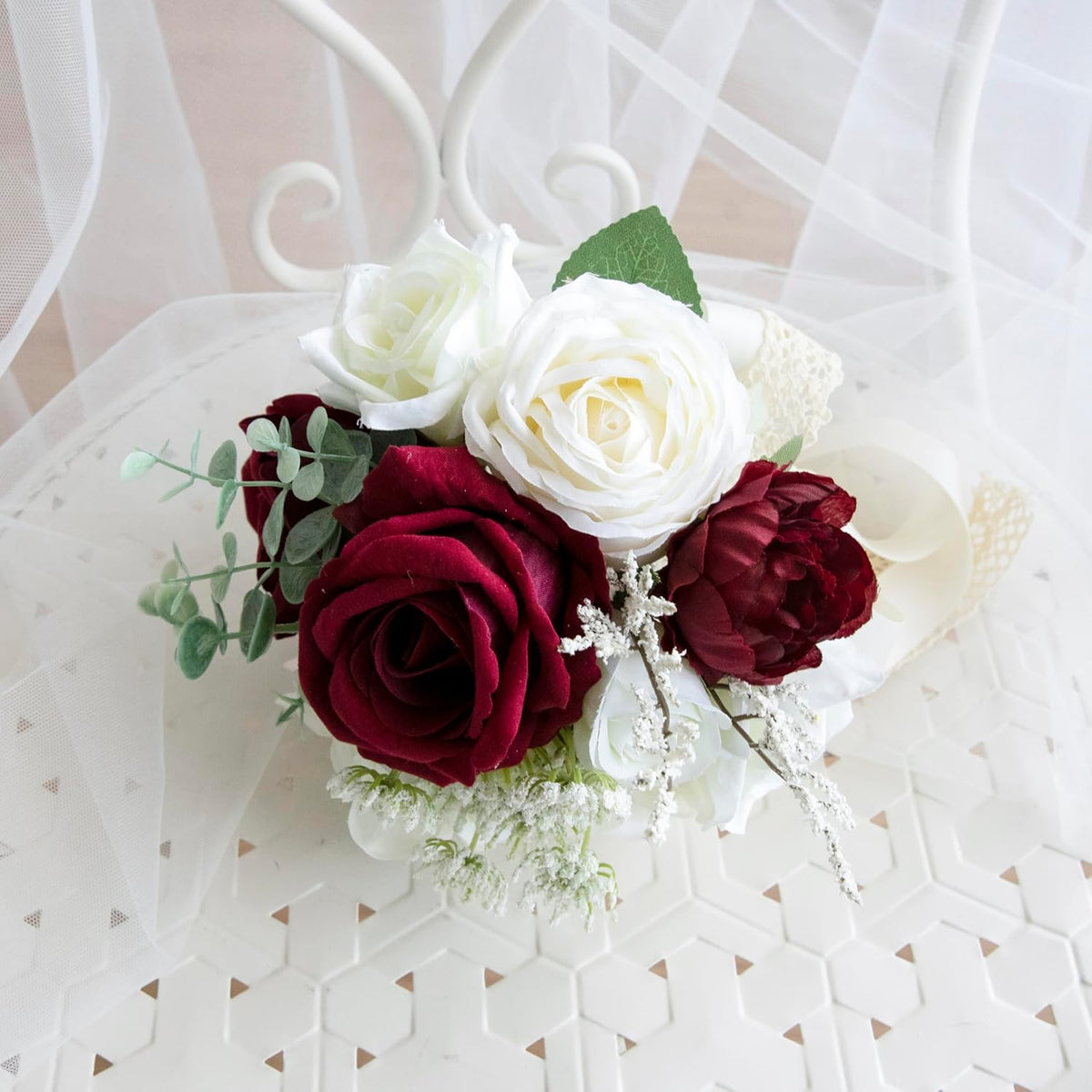 Burgundy Wedding Bouquets for Bride, Bridesmaid Flower Bouquet