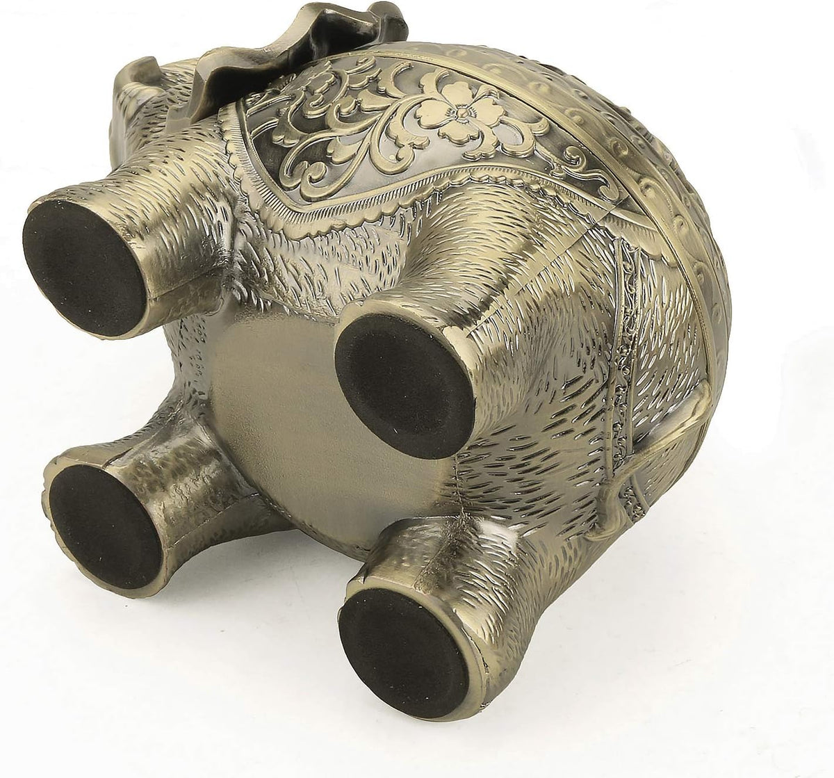 K COOL Metal Backflow Incense Holder Elephant Cone Coil Incense Burner Ash Catcher with Lid, Aromatherapy Ornament Home Office Decoration for Indoor Outdoor (Bronze)
