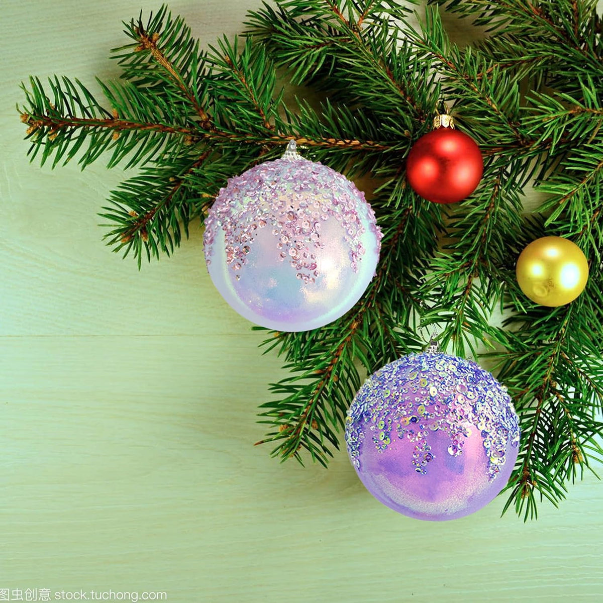 4Pcs Christmas Balls Ornaments -Shatterproof Christmas Ball for Xmas Tree Decorations Hanging,Wedding Party Holiday Decorations Colorful Purple Glitter Ball 4in x 4 Pack