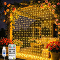 Curtain String Light, 300LED 9.8x9.8ft, Remote & 8 Modes, USB